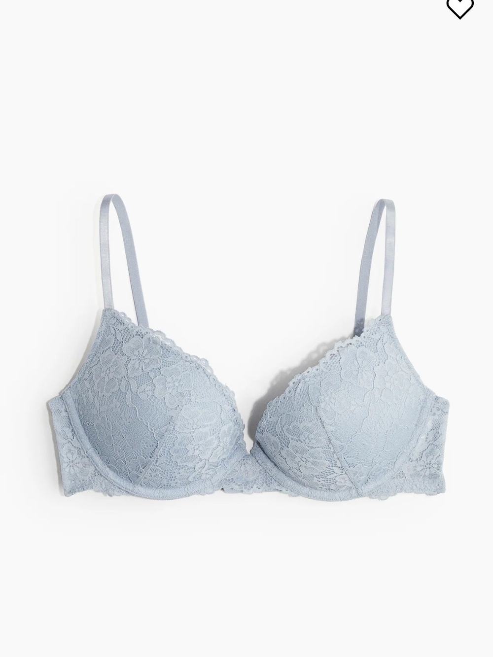 H&M Pale Blue Lace Push-Up Bra